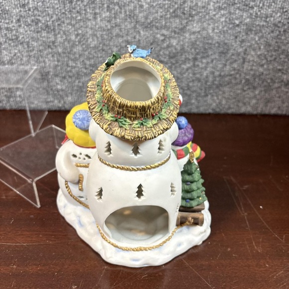 PartyLite Snowbell Holiday Christmas Snowman Tealight Candle Holder P7702 - Picture 2 of 3